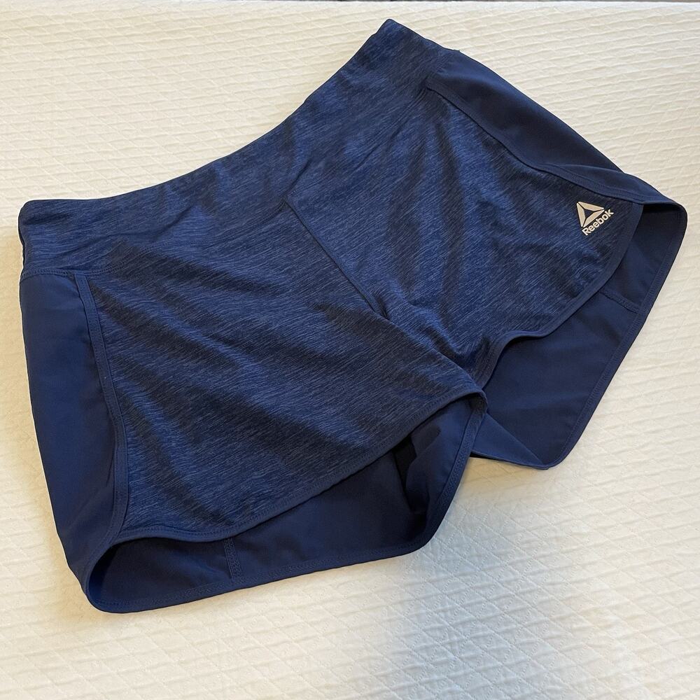 Reebok Women's XL Gray Workout Shorts Athletic Running Gym Shorts Size S Blue - Picture 2 of 8